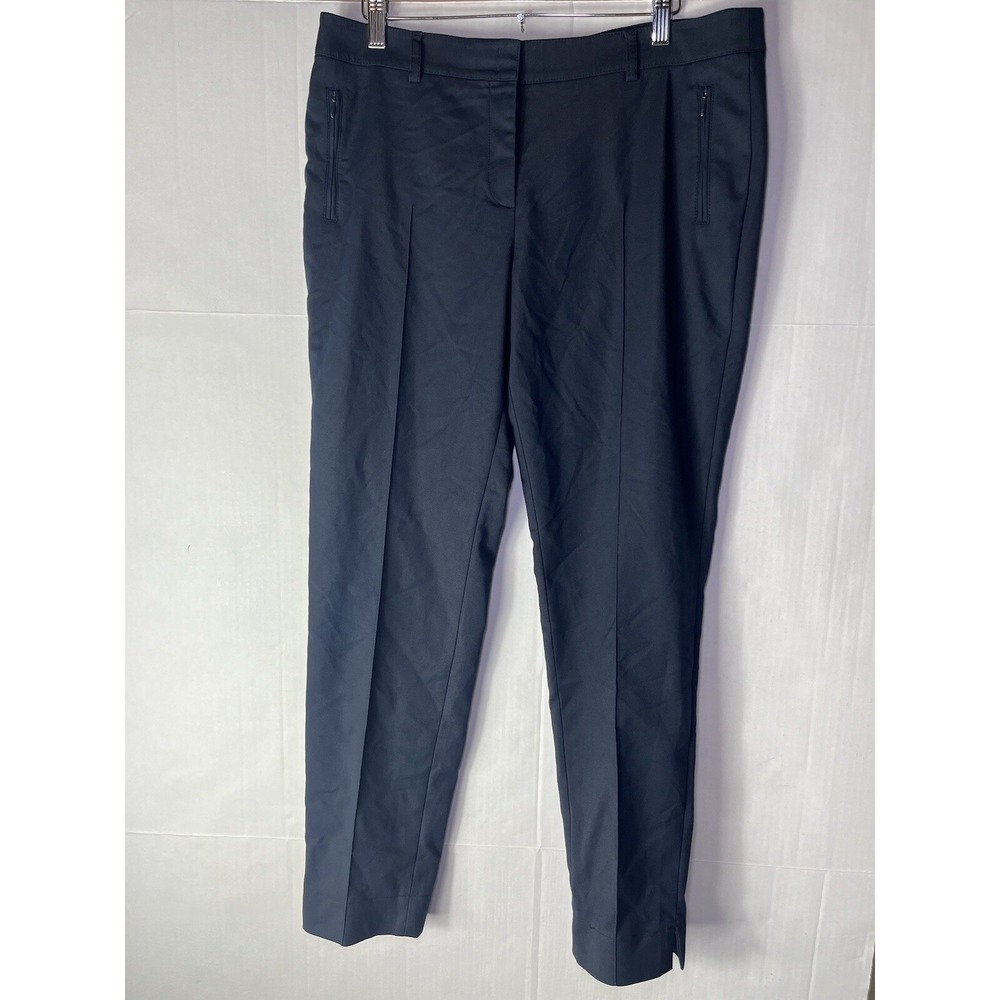 Akris Punto Women' Dress Pants Size 12 Black Solid Slacks Straight Leg High Rise